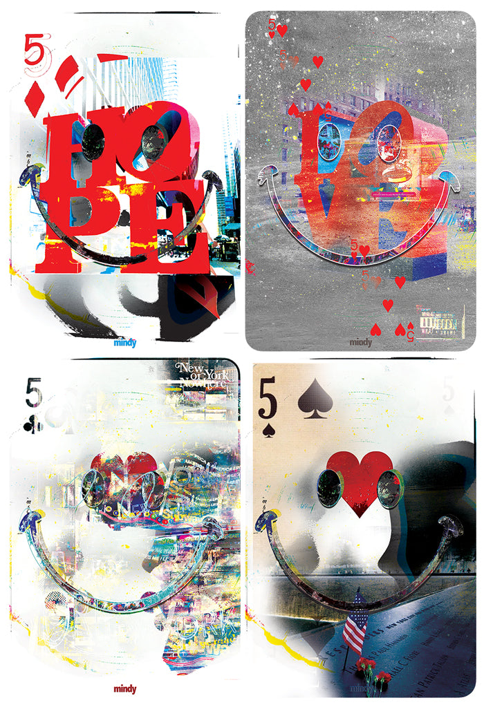 five of smiles [metal art print]