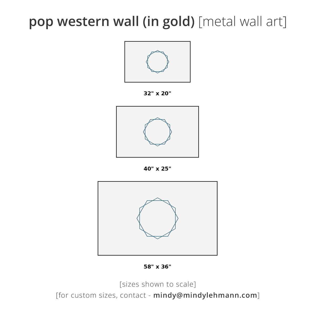 pop western wall (in gold) [metal wall art]