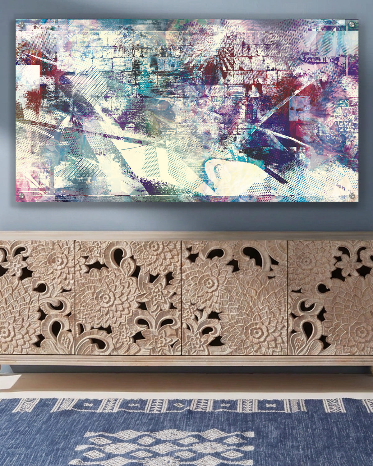 pop western wall (in blue) [metal wall art]