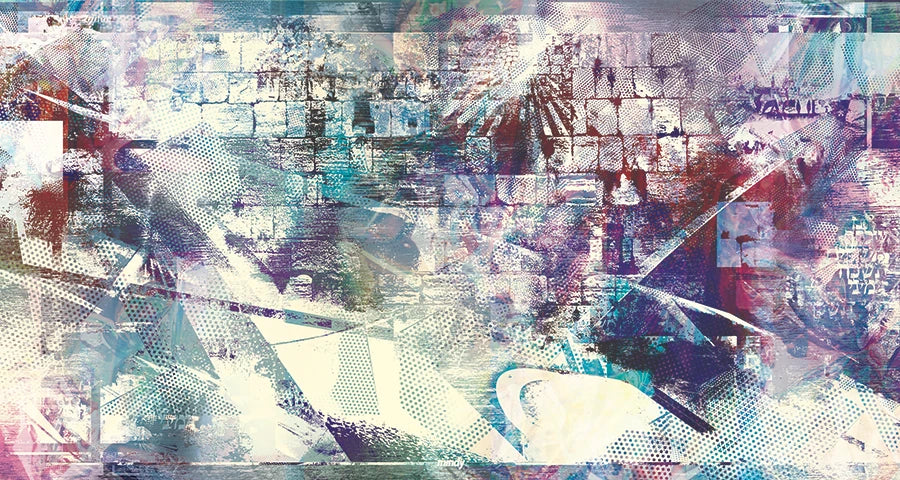 pop western wall (in blue) [metal wall art]
